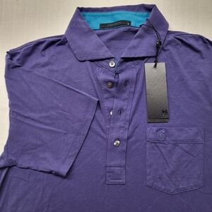 New Greyson Spirit Polo Shirt Mens Small Cotton Blend Stretch Purple Preppy Golf